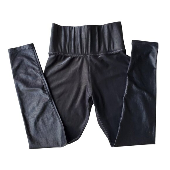 Carbon38 High Rise 7/8 Legging in Black Croc Takara Shine Cyberpunk Size XS - Picture 6 of 15